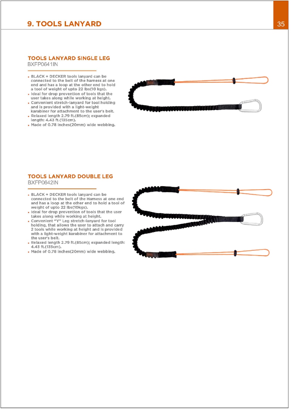 BLACK DECKER FALL SAFETY TOOLS LANYARD